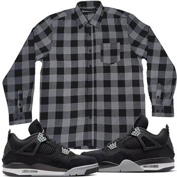 BLACK AND GRAY FLANNEL