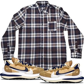 BROWN AND NAVY FLANNEL
