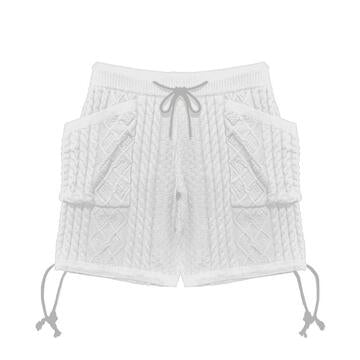 CABLE KNIT SWEATER SHORT WHITE