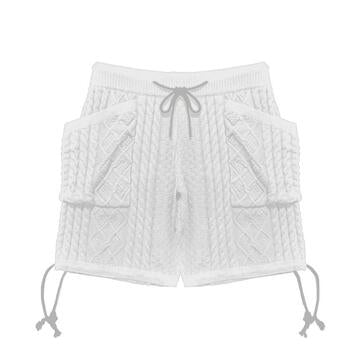 CABLE KNIT SWEATER SHORT WHITE