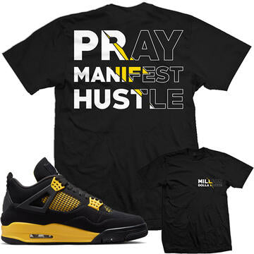 PRAY MANIFEST HUSTLE BLACK YELLOW