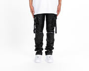 NEVER LOOK BACK BLACK PU LEATHER STACK