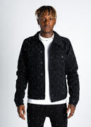 BLACK EMBELLISHED DENIM JACKET
