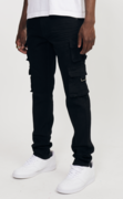 BLACK SKINNY CARGO DENIM