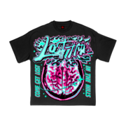 PINK BRAIN TEE BLK