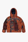 THREADED THOUGHTS ORANGE TAPESTRY PUFFER
