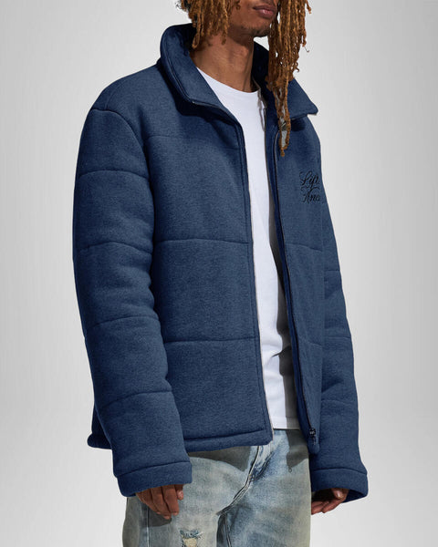 KNITTED PUFFER JACKET NAVY