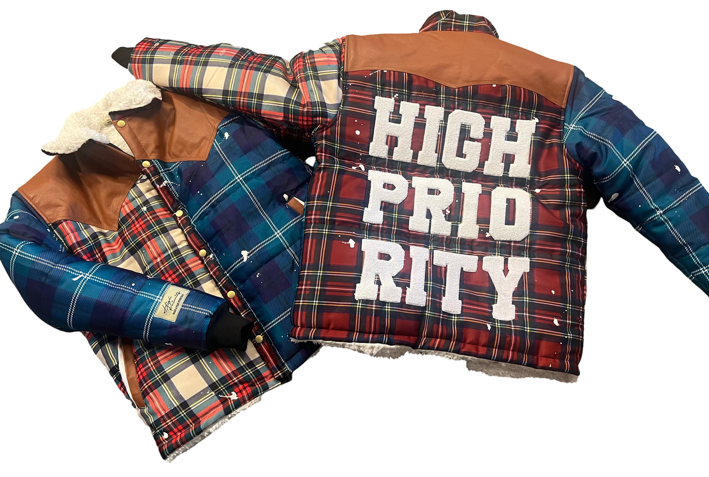 HP PLAID PUFFER COAT