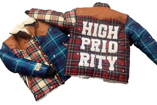 HP PLAID PUFFER COAT