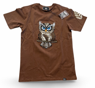 WOKE OWL TEE BROWN