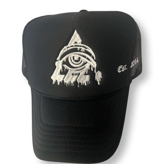 BLACK WHITE EYE HAT