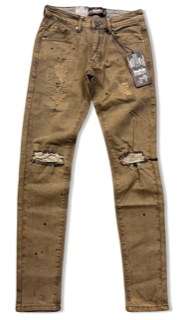 KNEE RIP DENIM GOLD MECHANIC WASH SKINNY