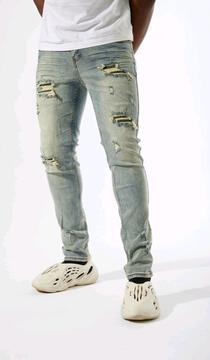 FRESH OLIVE LIGHT WASH DENIM