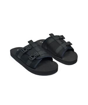 NYLON BUCKLE PLATFORM SLIDES