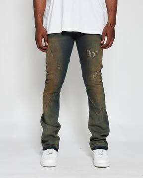 GEROME STACKED DIRTY DENIM