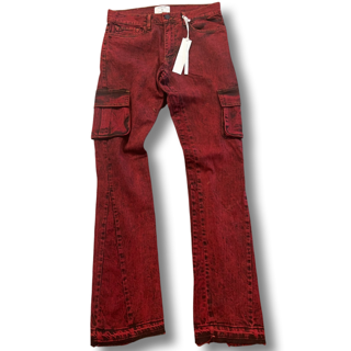 OXBLOOD STACK DENIM
