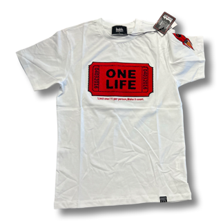 ONE LIFE TEE WHITE/RED